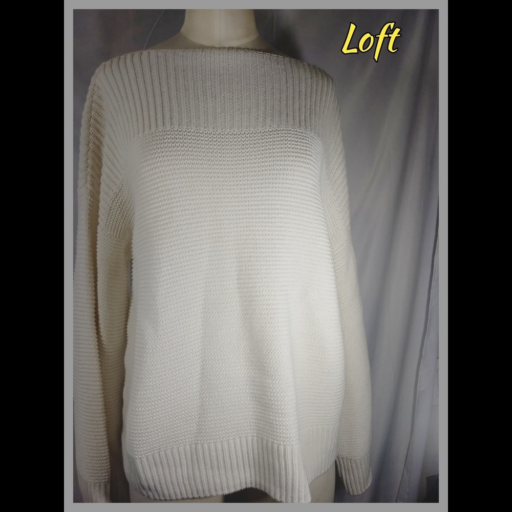 Loft chunky white stitched sweater